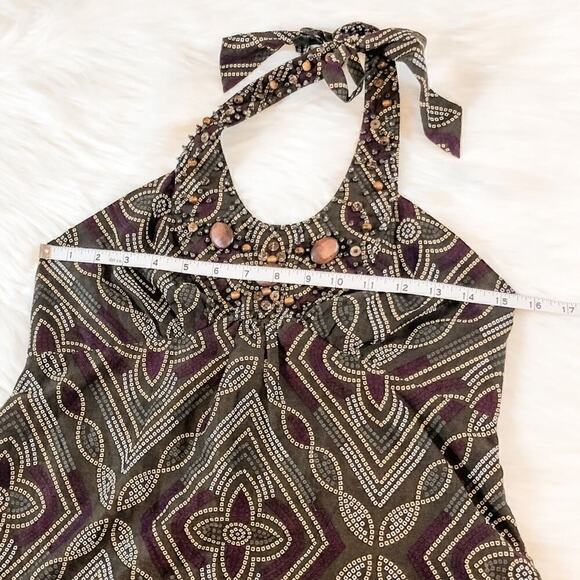 BCBGMAXAZRIA Halter Boho Indie Blouse Womens Size S - Picture 7 of 8
